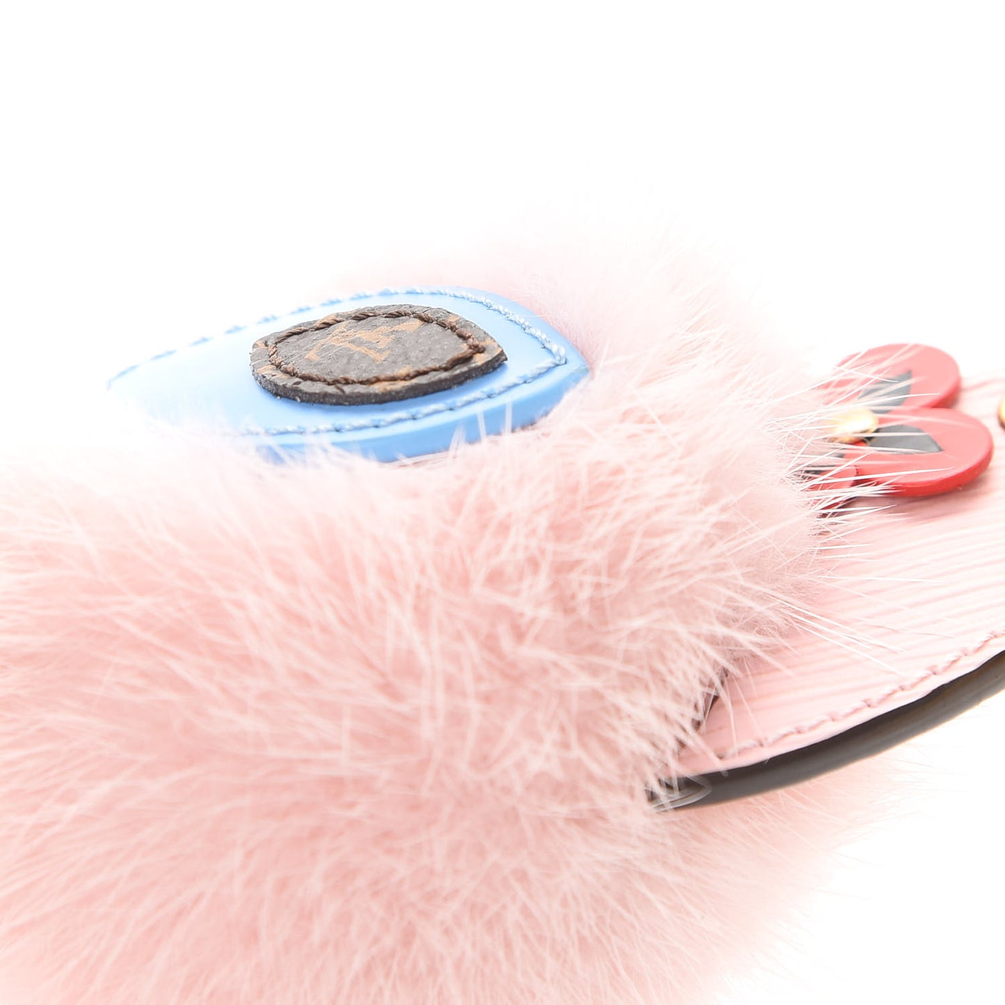 Mink Fur Epi Monogram Bird Bag Charm Rose Ballerine