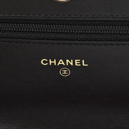 Chanel Fabric Printed Chanel 19 Wallet On Chain WOC Black Multicolor 6 of 14