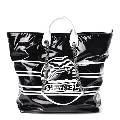 Chanel Vinyl Large La Pausa Bay Shopping Bag Black 1 of 10