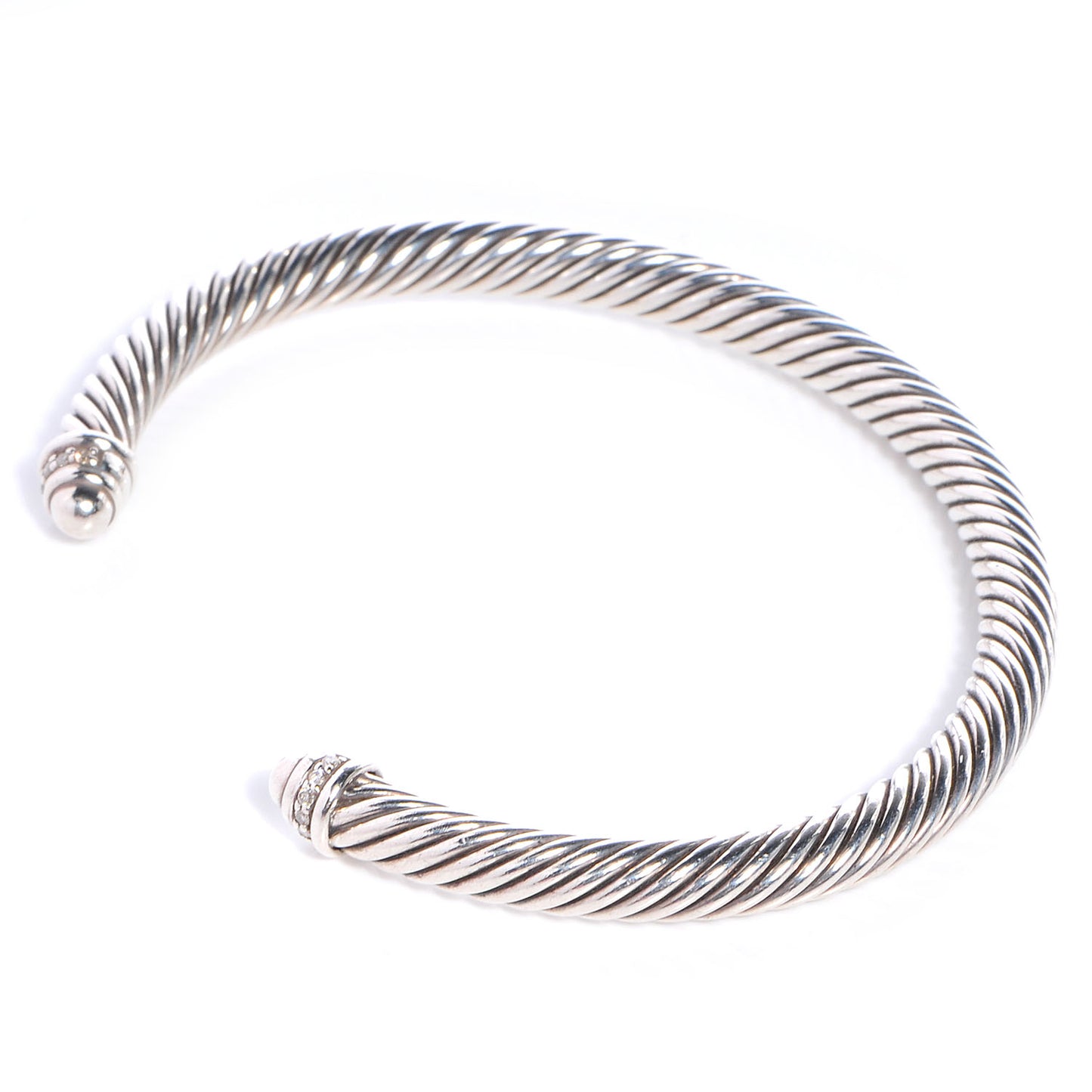 Sterling Silver Diamond 5mm Cable Classics Cuff