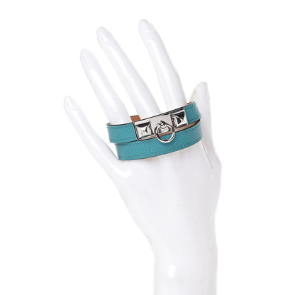 Hermes Epsom Rivale Double Tour Bracelet S Bleu Paon 2 of 6