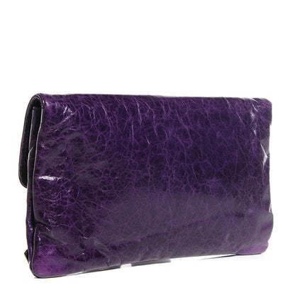 Balenciaga Chevre Giant 21 Silver Hardware Envelope Clutch Violet 3 of 10