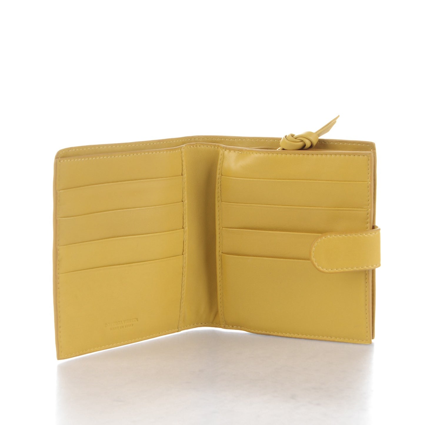 BOTTEGA VENETA Nappa Intrecciato French Flap Wallet Moutarde