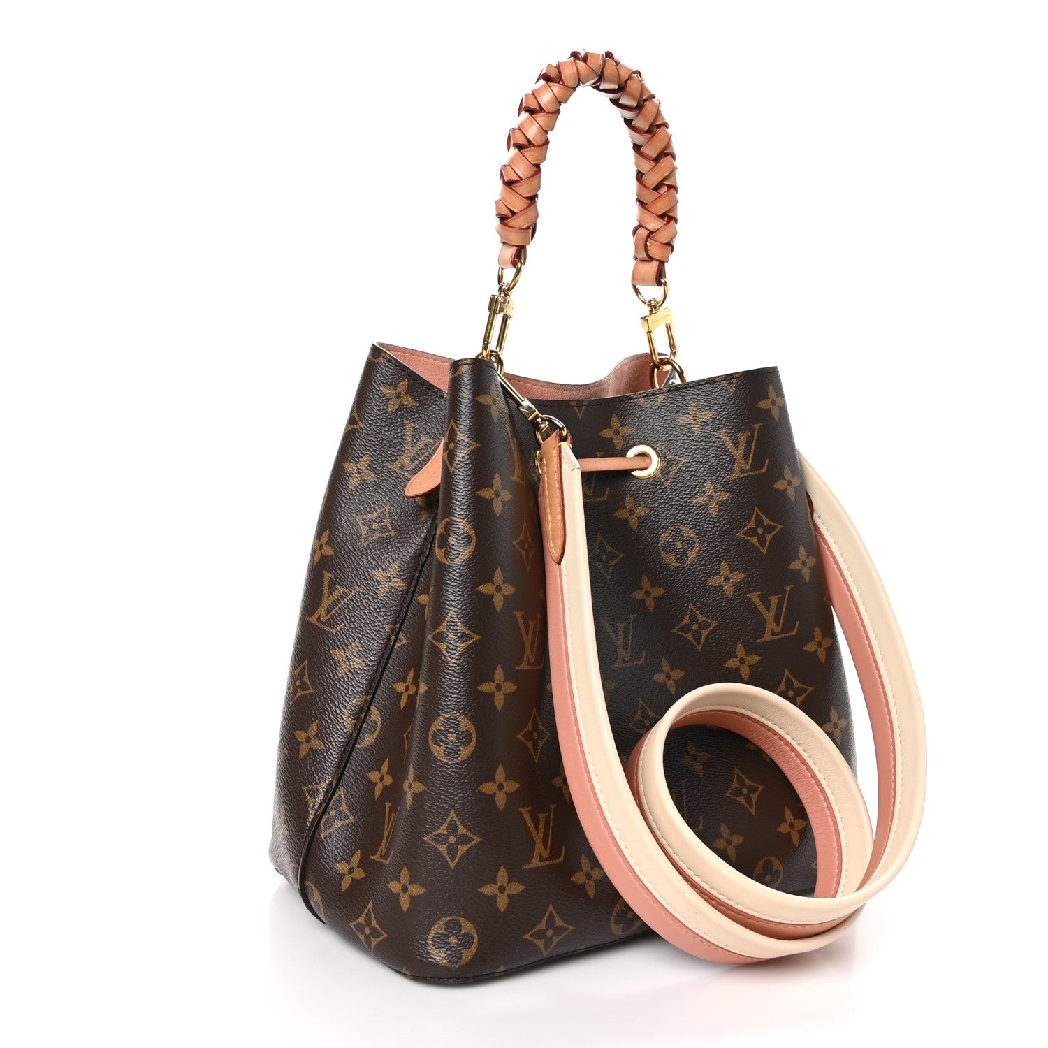 Louis Vuitton Monogram Braided Neonoe MM Peach Cream 3 of 14