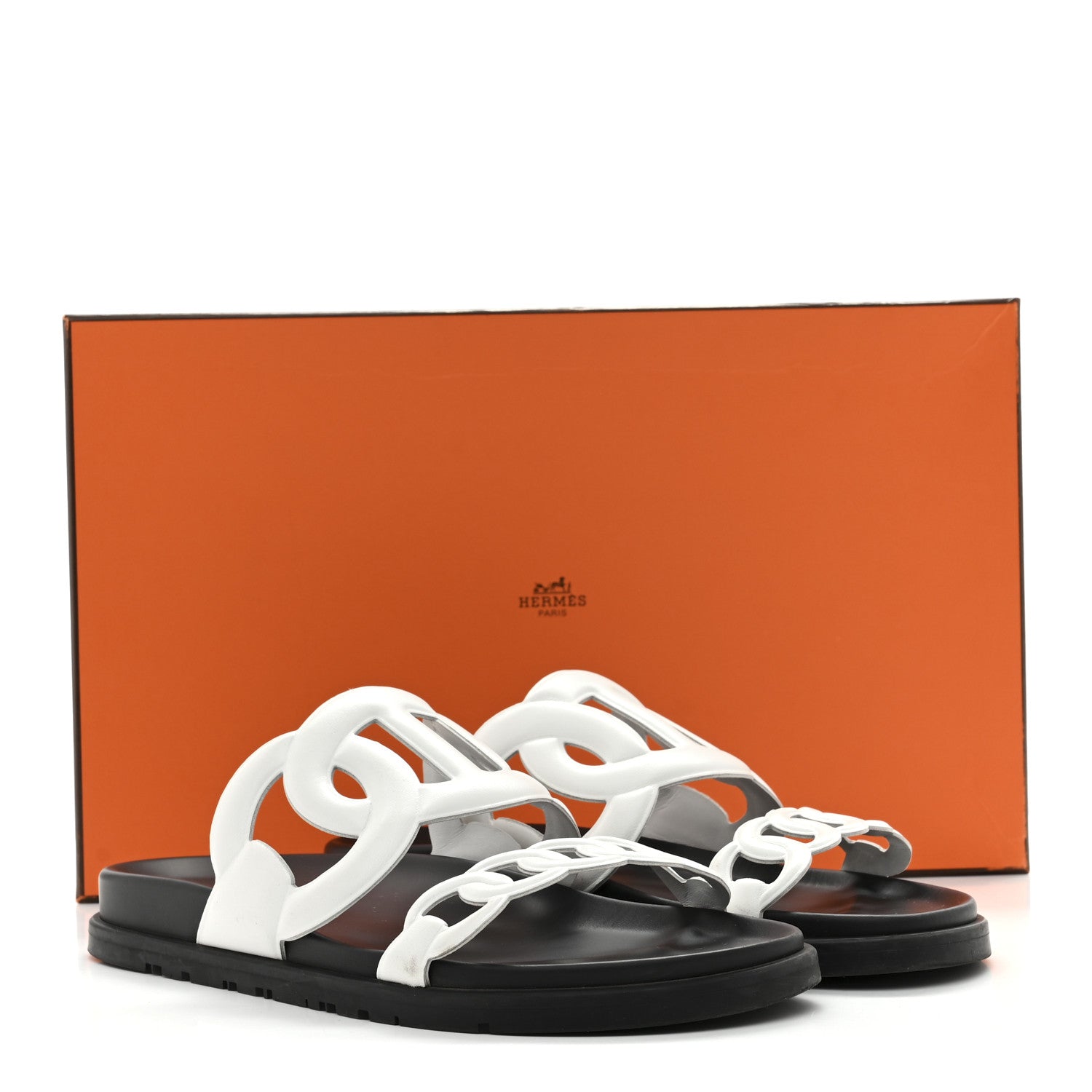 Hermes Nappa Womens Extra Sandals 39 White 10 of 10