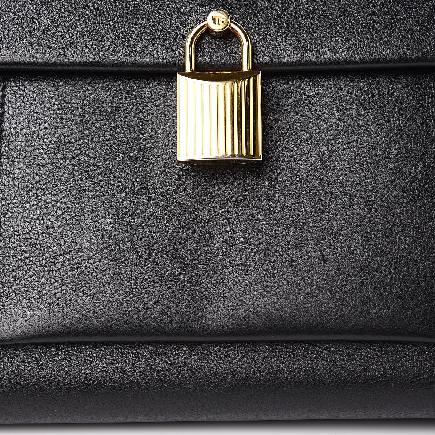 Calfskin Medium Leonica Padlock Satchel Bag Black