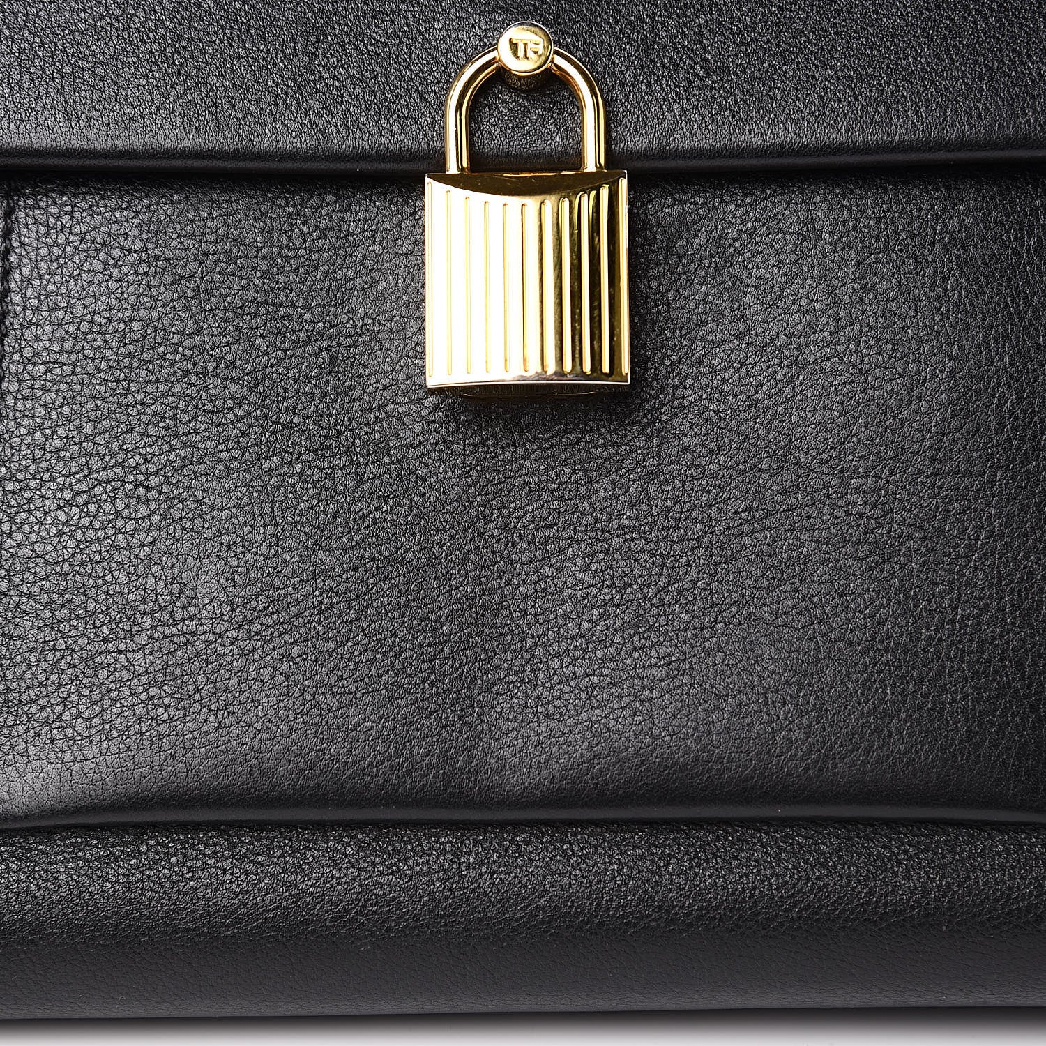 Tom Ford Calfskin Medium Leonica Padlock Satchel Bag Black 12 of 13