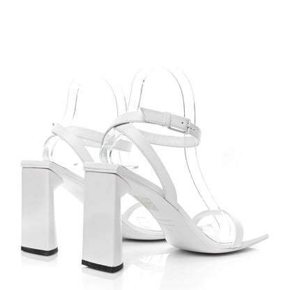 Balenciaga Smooth Calfskin Moon Square Toe 90mm Sandals 38 Optical White 4 of 6