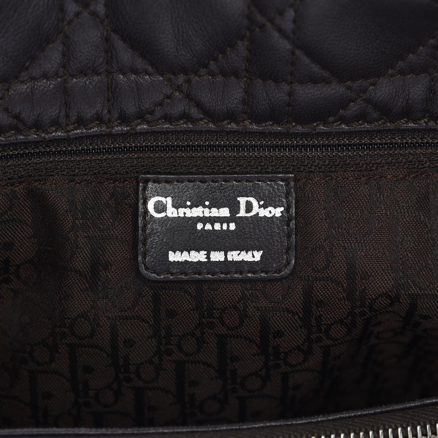 Lambskin Cannage Large Soft Lady Dior Shopping Tote Brown