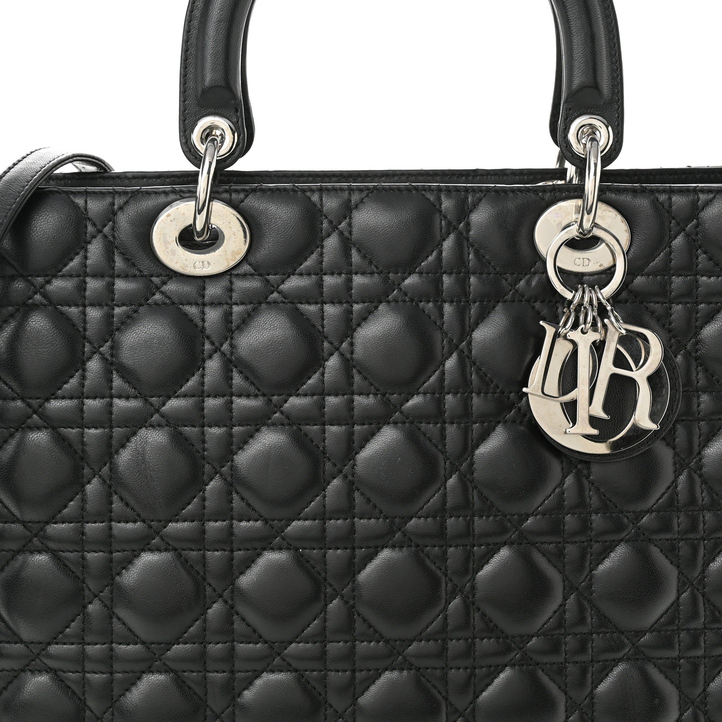 Lambskin Cannage Large Lady Dior Black