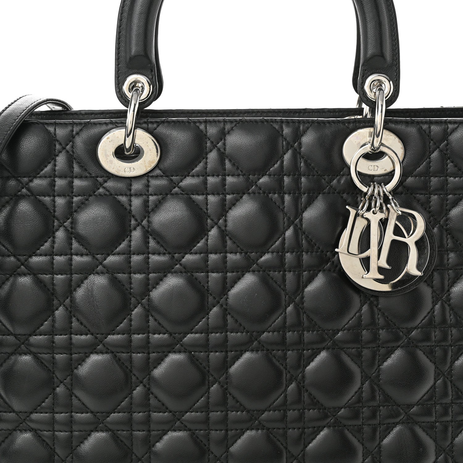 Christian Dior Lambskin Cannage Large Lady Dior Black 8 of 11