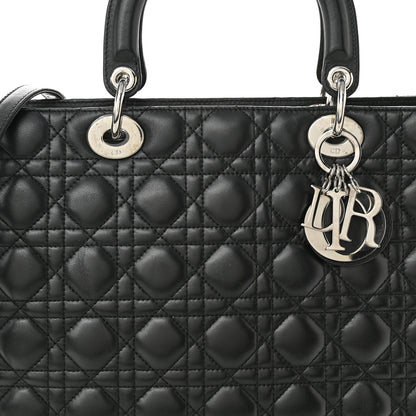 Christian Dior Lambskin Cannage Large Lady Dior Black 8 of 11