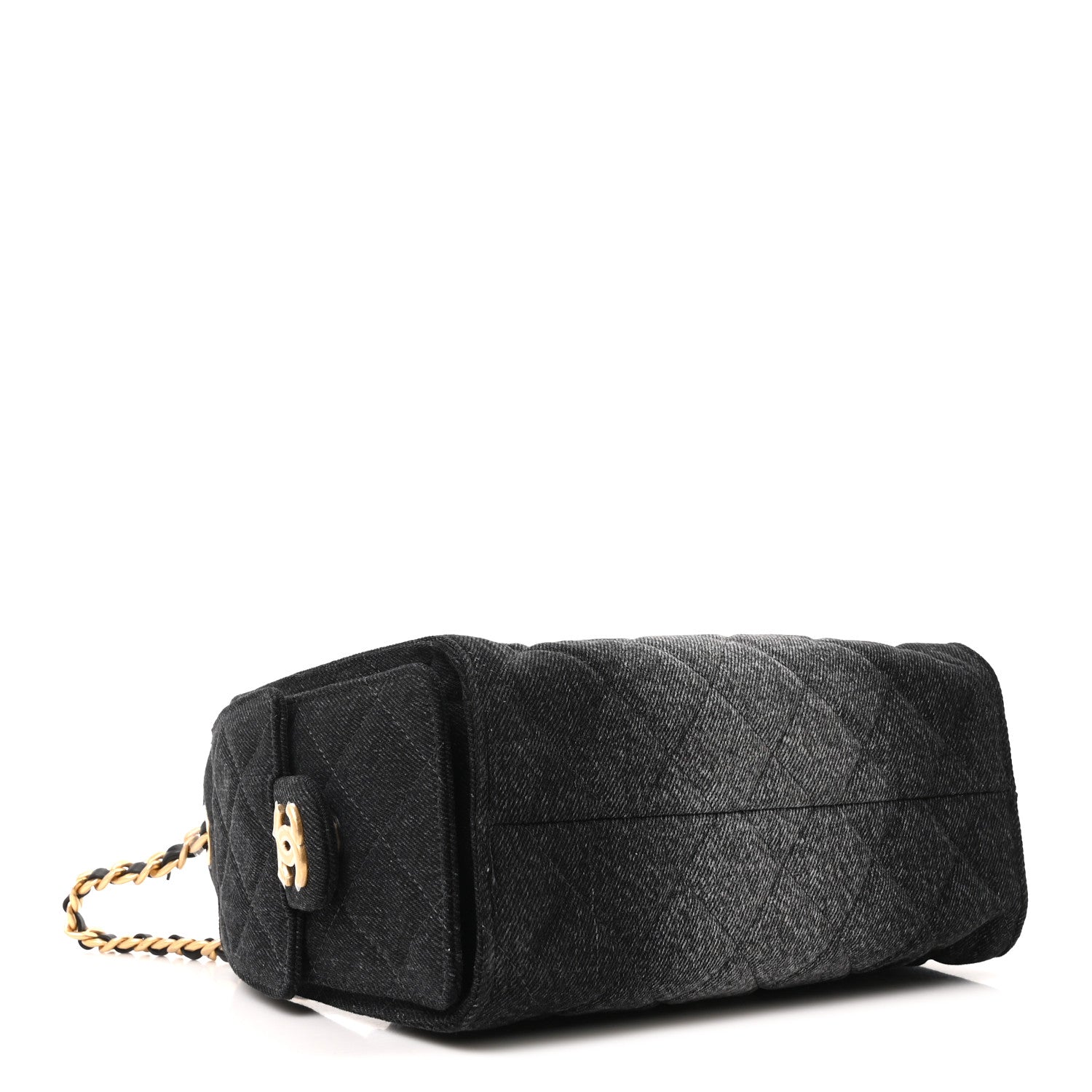 Chanel Washed Denim Quilted Mini Chanel 25 Handbag Black 7 of 19