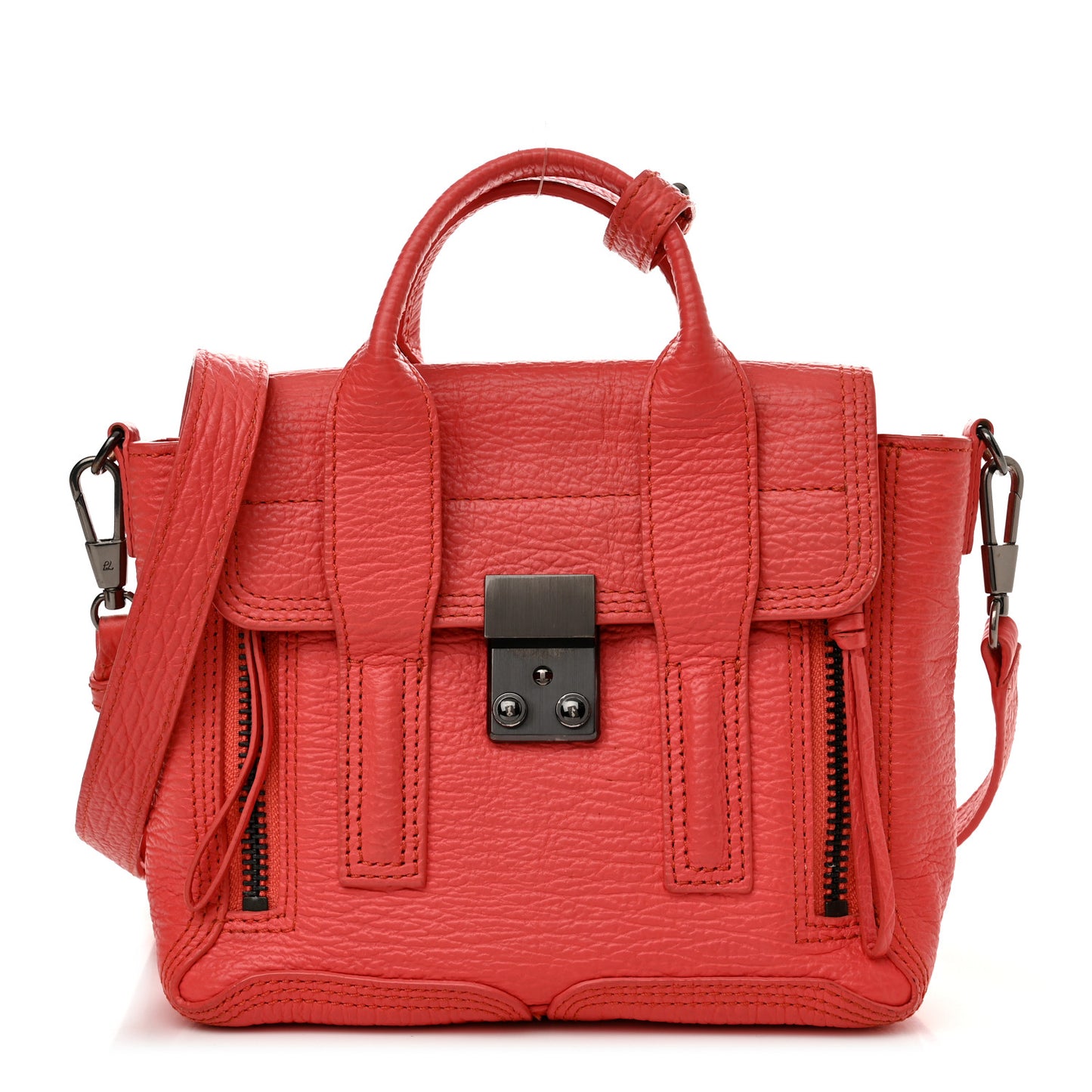Textured Calfskin Mini Pashli Satchel Raspberry