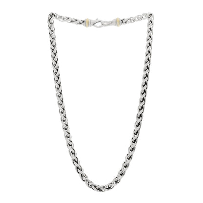 David Yurman Sterling Silver 14K Yellow Gold 6mm Wheat Chain Necklace 3 of 5