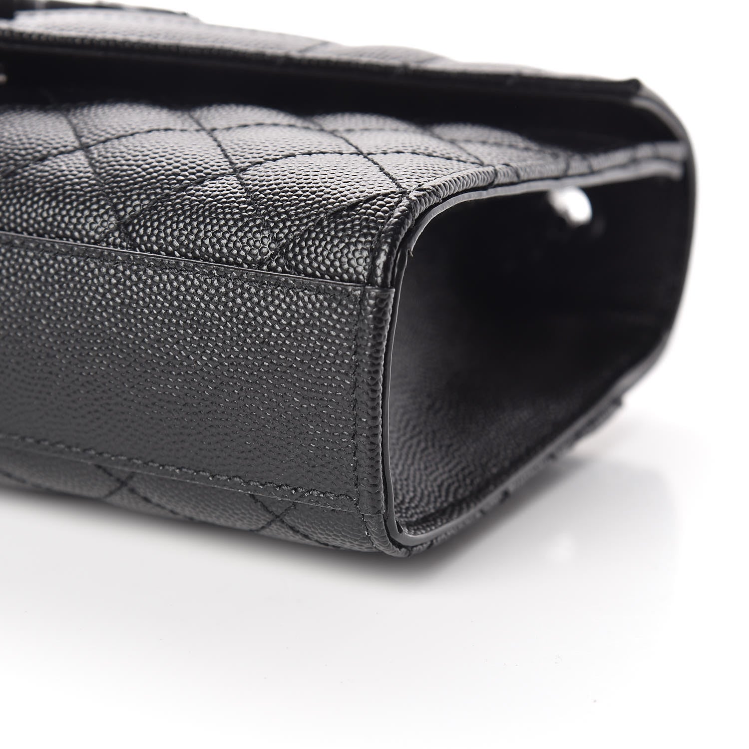 Saint Laurent Grain De Poudre Textured Mixed Matelasse Triquilt Small Monogram Satchel Black 10 of 10