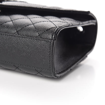 Saint Laurent Grain De Poudre Textured Mixed Matelasse Triquilt Small Monogram Satchel Black 10 of 10