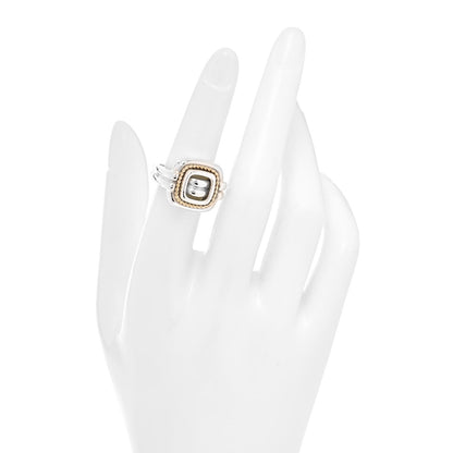 Tiffany Sterling Silver 18K Yellow Gold Square Twisted Rope Ring 52 6 2 of 5