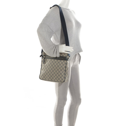Gucci GG Supreme Monogram Selleria Calfskin Medium Messenger Bag Beige Blue 2 of 7