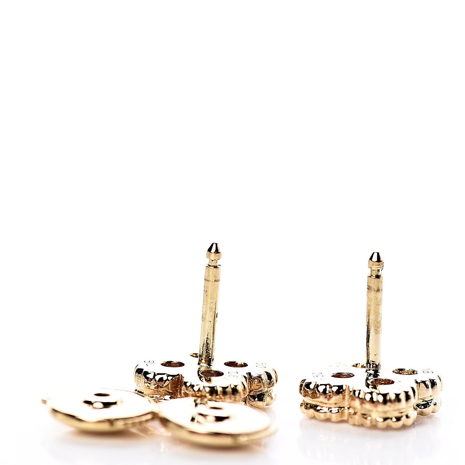 Van Cleef & Arpels 18K Yellow Gold Mother of Pearl Sweet Alhambra Earrings 3 of 5