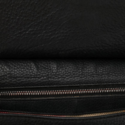 Gucci Pebbled Calfskin Medium Bamboo Daily Flap Shoulder Bag Black 14 of 17