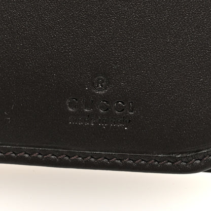 Gucci GG Supreme Monogram Selleria Calfskin Web New Web Long Wallet Beige Ebony Cocoa 6 of 7