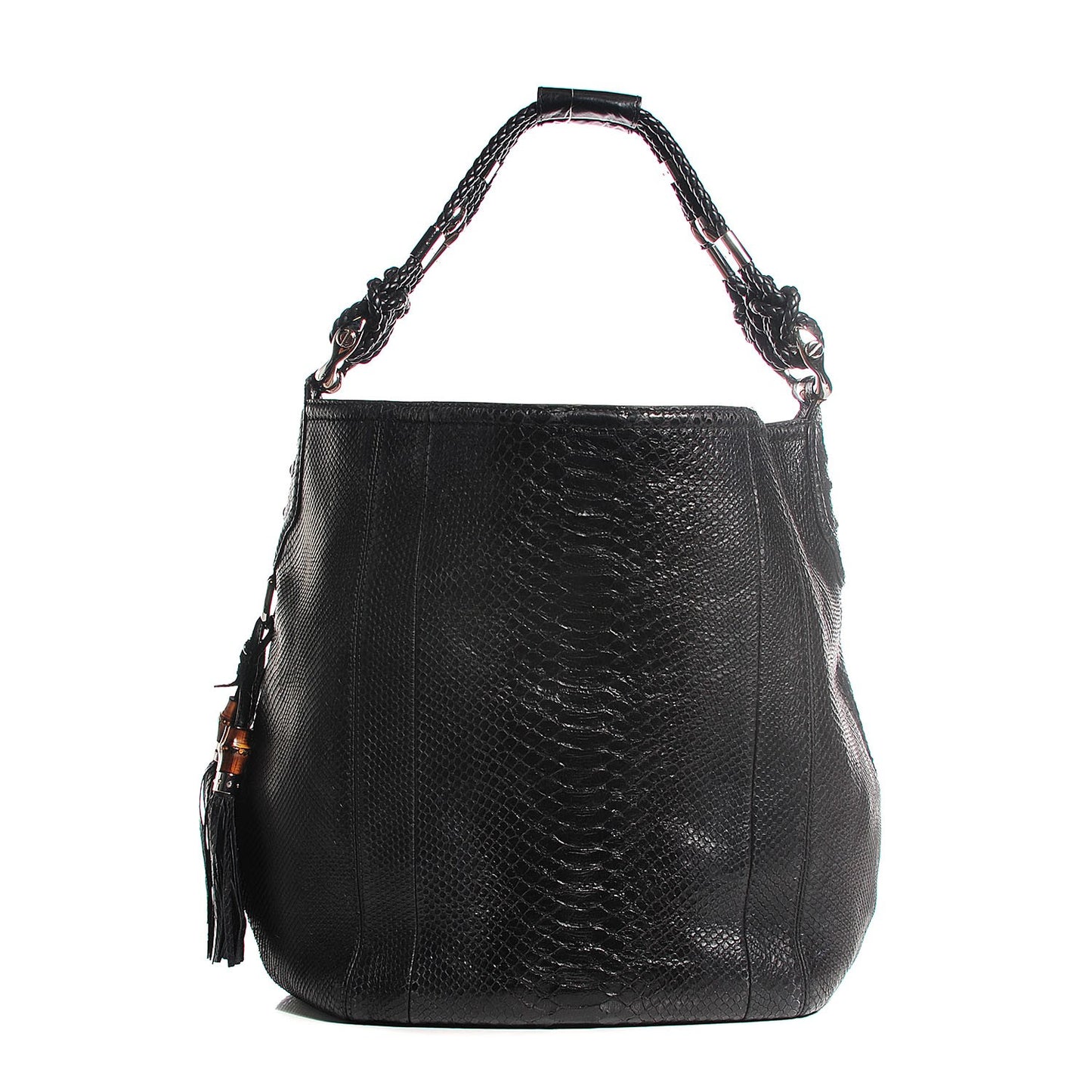 Python Techno Horsebit Large Hobo Black