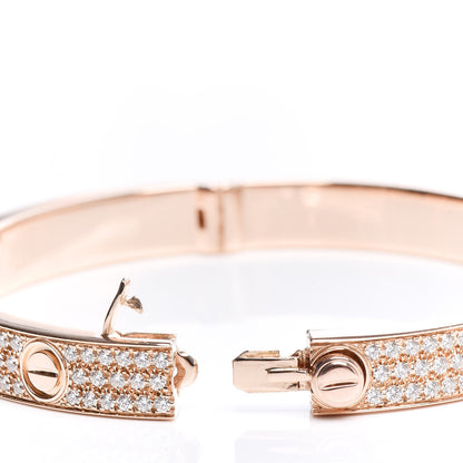 Cartier 18K Pink Gold Diamond LOVE Paved Bracelet 17 5 of 6