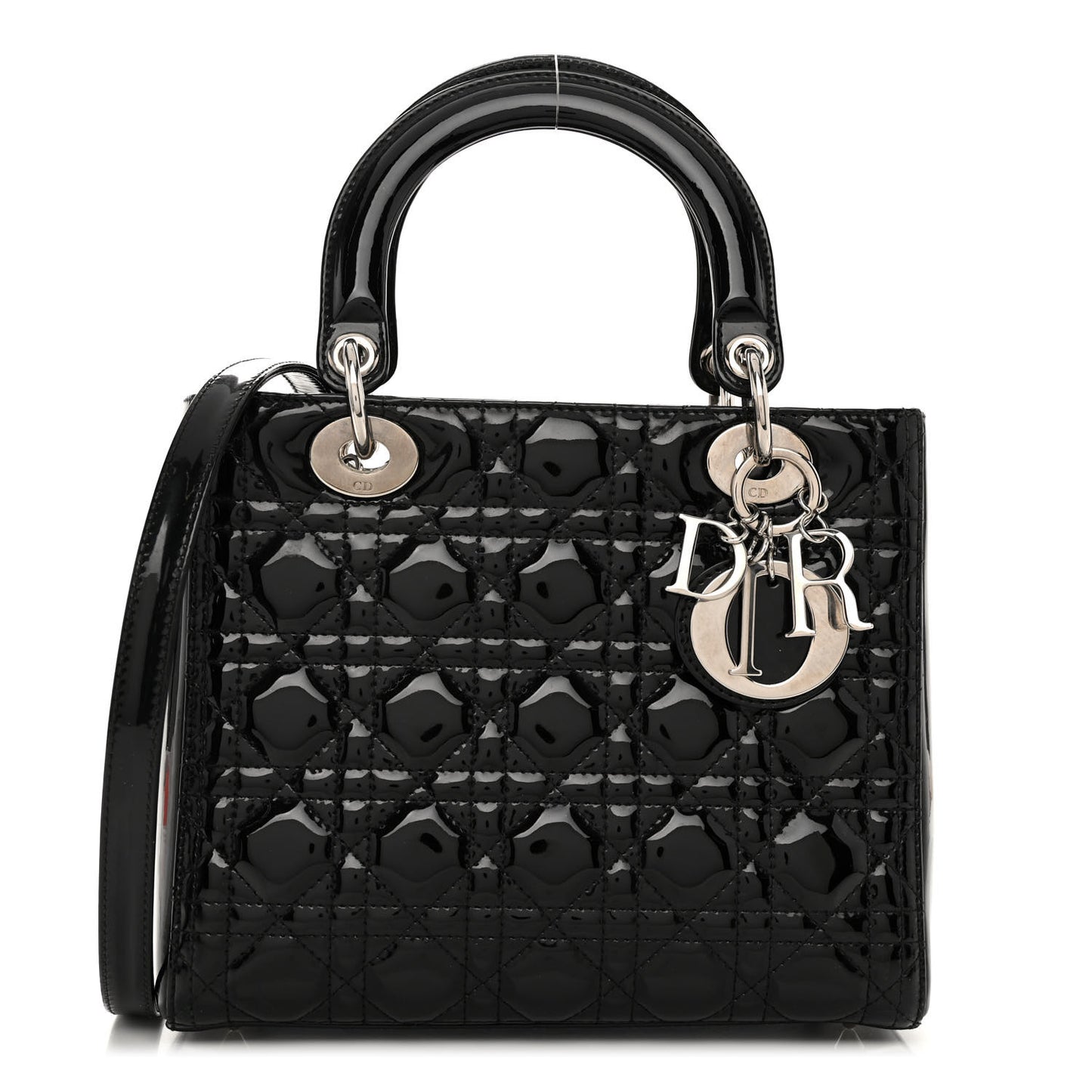 Patent Cannage Medium Lady Dior Black