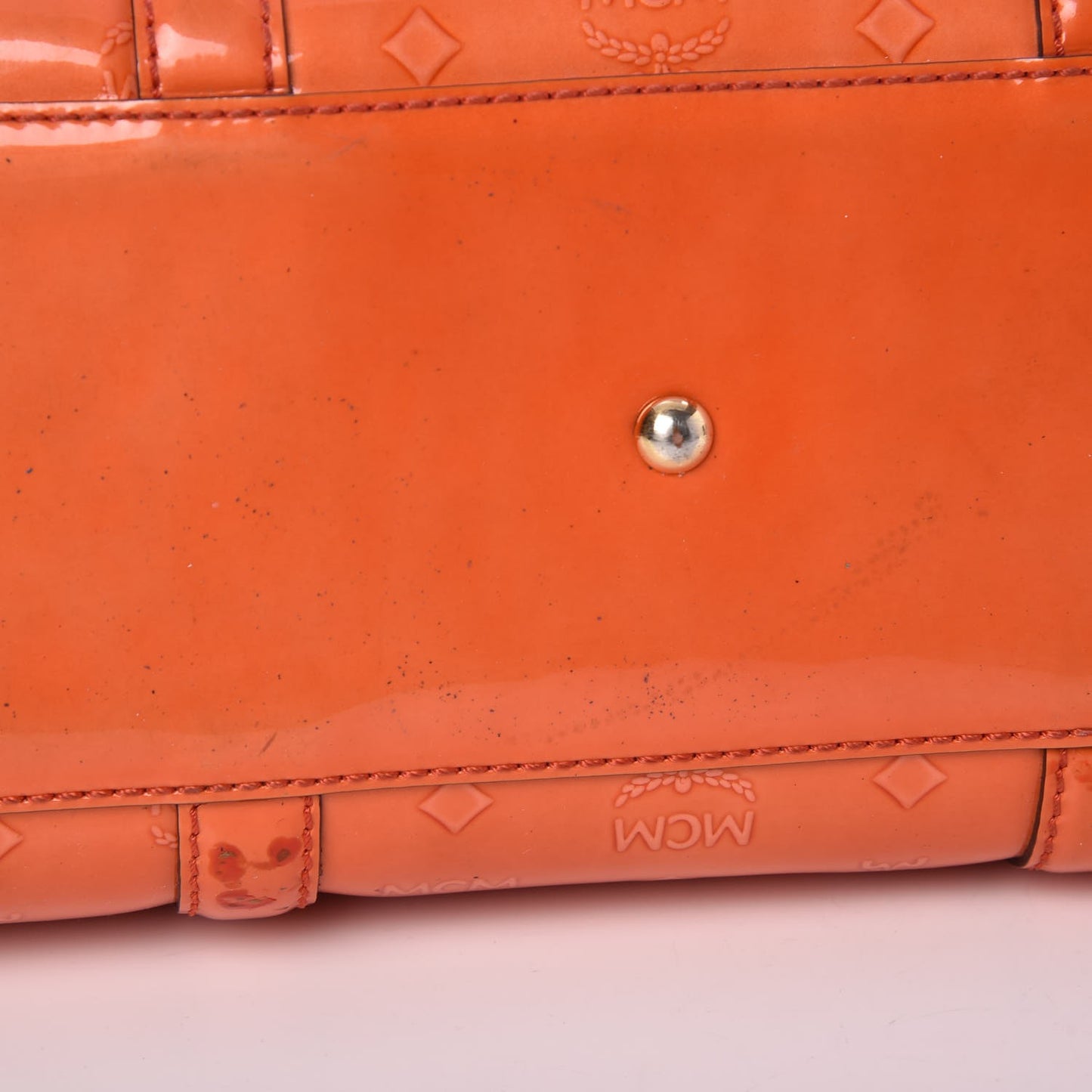 Monogram Patent Zip Top Tote Orange