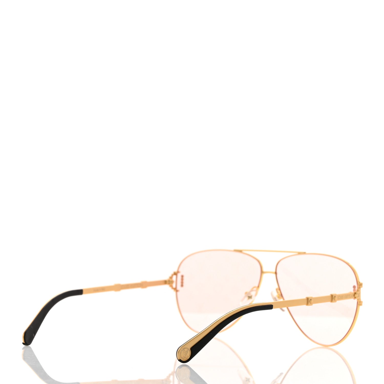 Louis Vuitton Metal Pilot Sunglasses Z1432W Gold 4 of 8