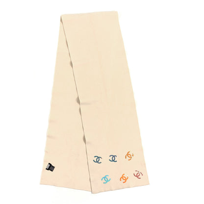 Chanel Cashmere Iridescent CC Scarf Ivory 2 of 3