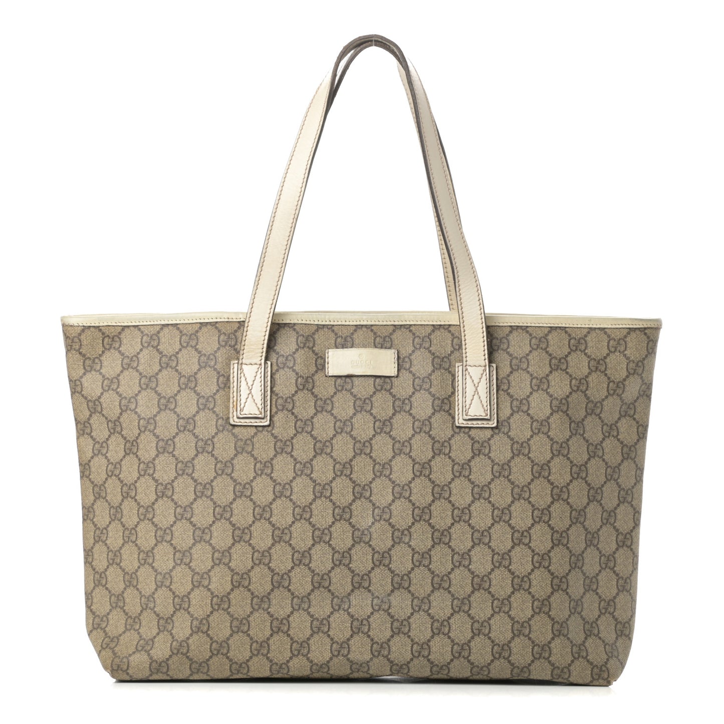 GG Supreme Monogram Medium Zippered Shopping Tote Off White