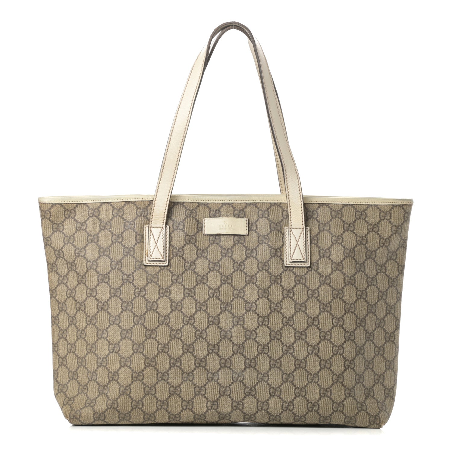 Gucci GG Supreme Monogram Medium Zippered Shopping Tote Off White 1 of 21