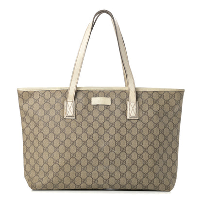 Gucci GG Supreme Monogram Medium Zippered Shopping Tote Off White 1 of 21