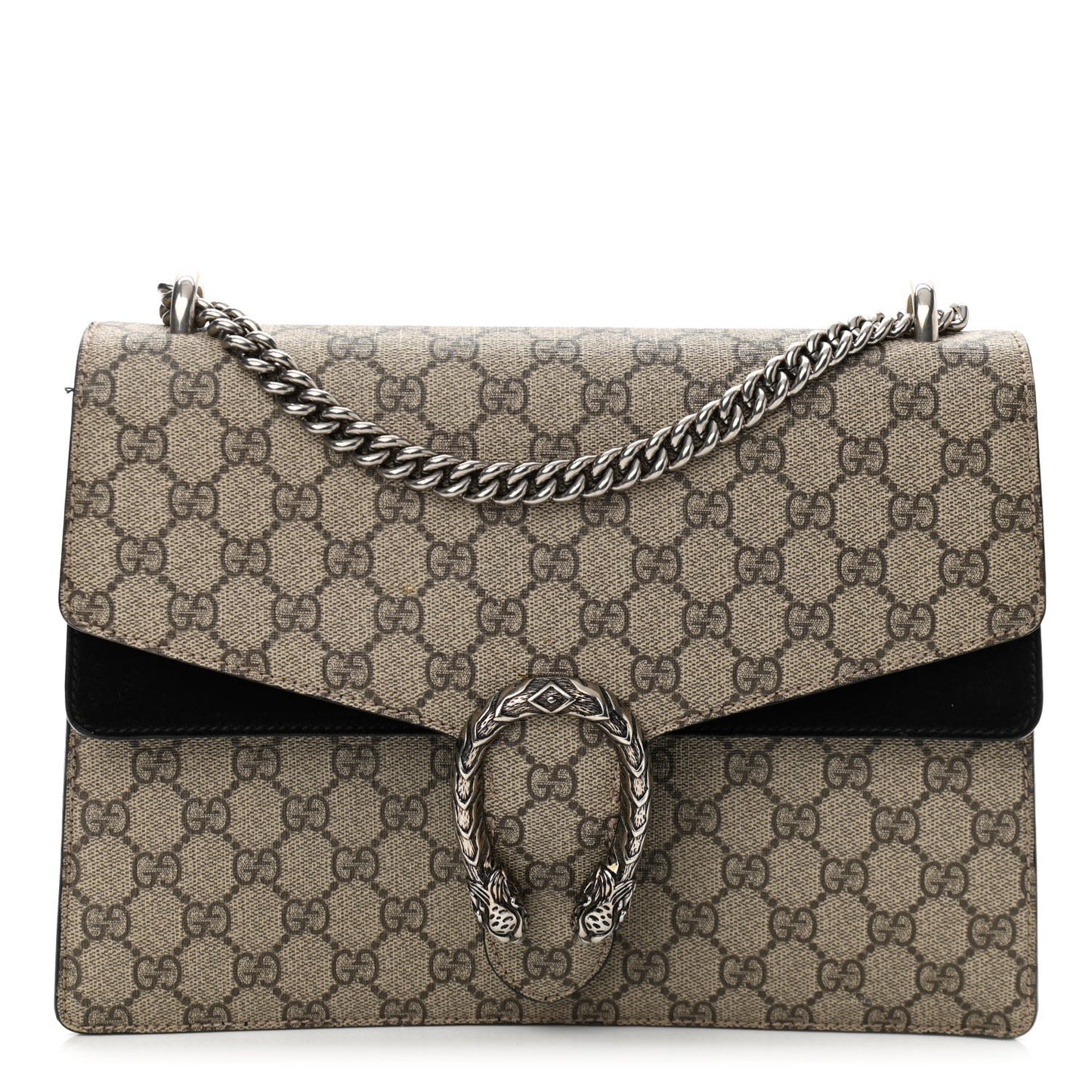 GG Supreme Monogram Medium Dionysus Shoulder Bag Black