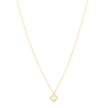 Van Cleef & Arpels 18K Yellow Gold Mother of Pearl Sweet Alhambra Pendant Necklace 1 of 6