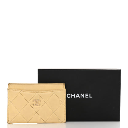 Chanel Lambskin Quilted Card Holder Yellow 14 of 14