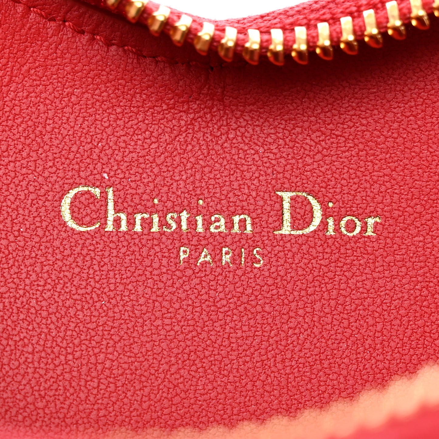 Calfskin Cannage Dioramour Caro Heart Pouch With Chain Bright Red