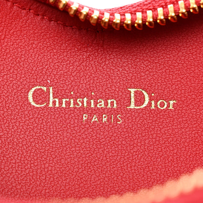 Christian Dior Calfskin Cannage Dioramour Caro Heart Pouch With Chain Bright Red 6 of 8