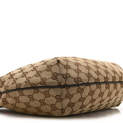 Gucci Monogram Web Medium Half Moon Hobo Dark Brown 10 of 11