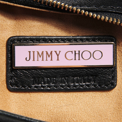 Jimmy Choo Leather Snakeskin Suede Fringe Tita Convertible Clutch Black 7 of 8