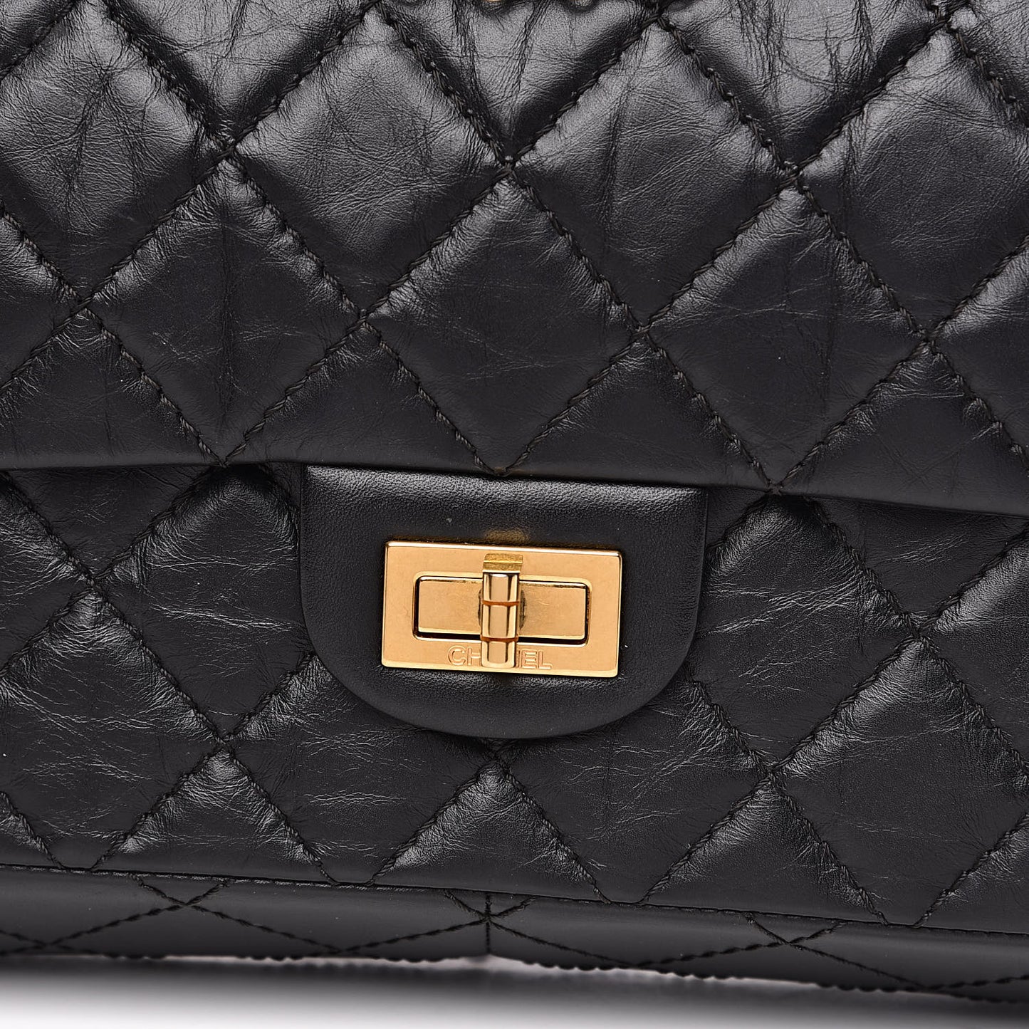 Aged Calfskin Quilted 2.55 Reissue 226 Flap Black