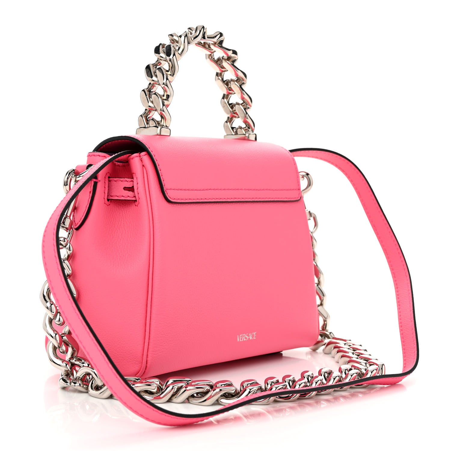 Versace Grained Calfskin Small Chain La Medusa Top Handle Bag Pink 3 of 12