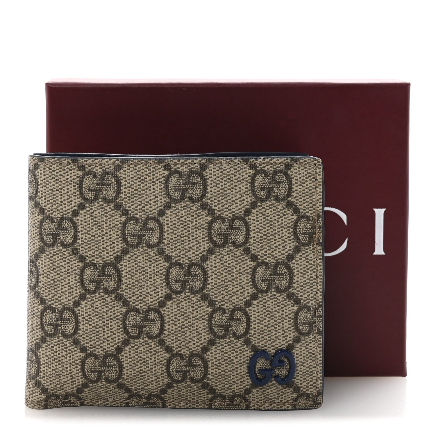 Gucci GG Supreme Monogram Bi-Fold Wallet Beige Ebony Royale 7 of 7