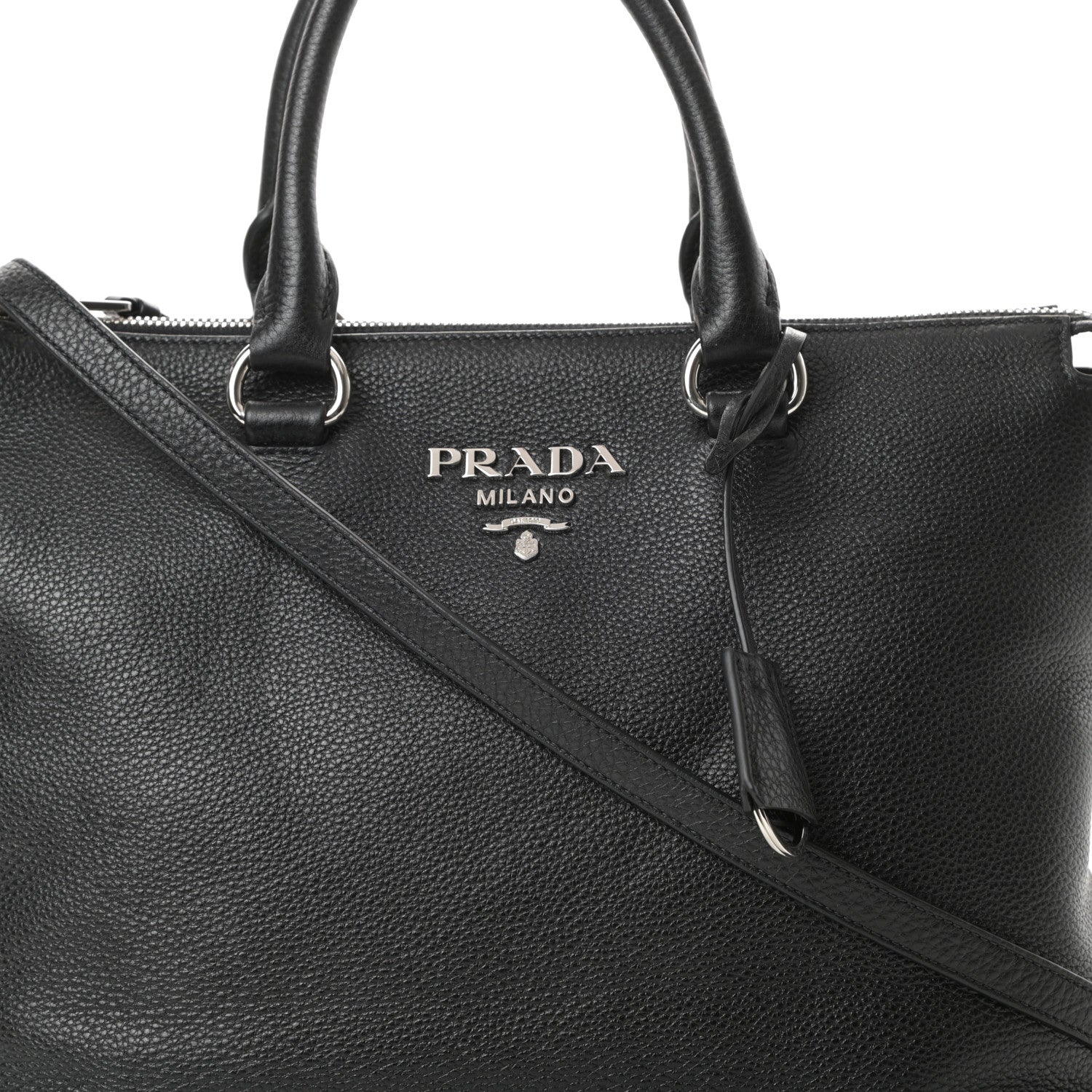 Prada Vitello Daino Tote Black 8 of 11
