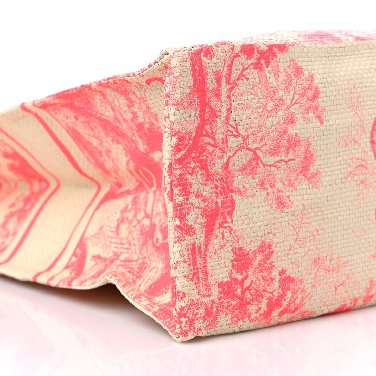 Straw Dioriviera Tote Pink