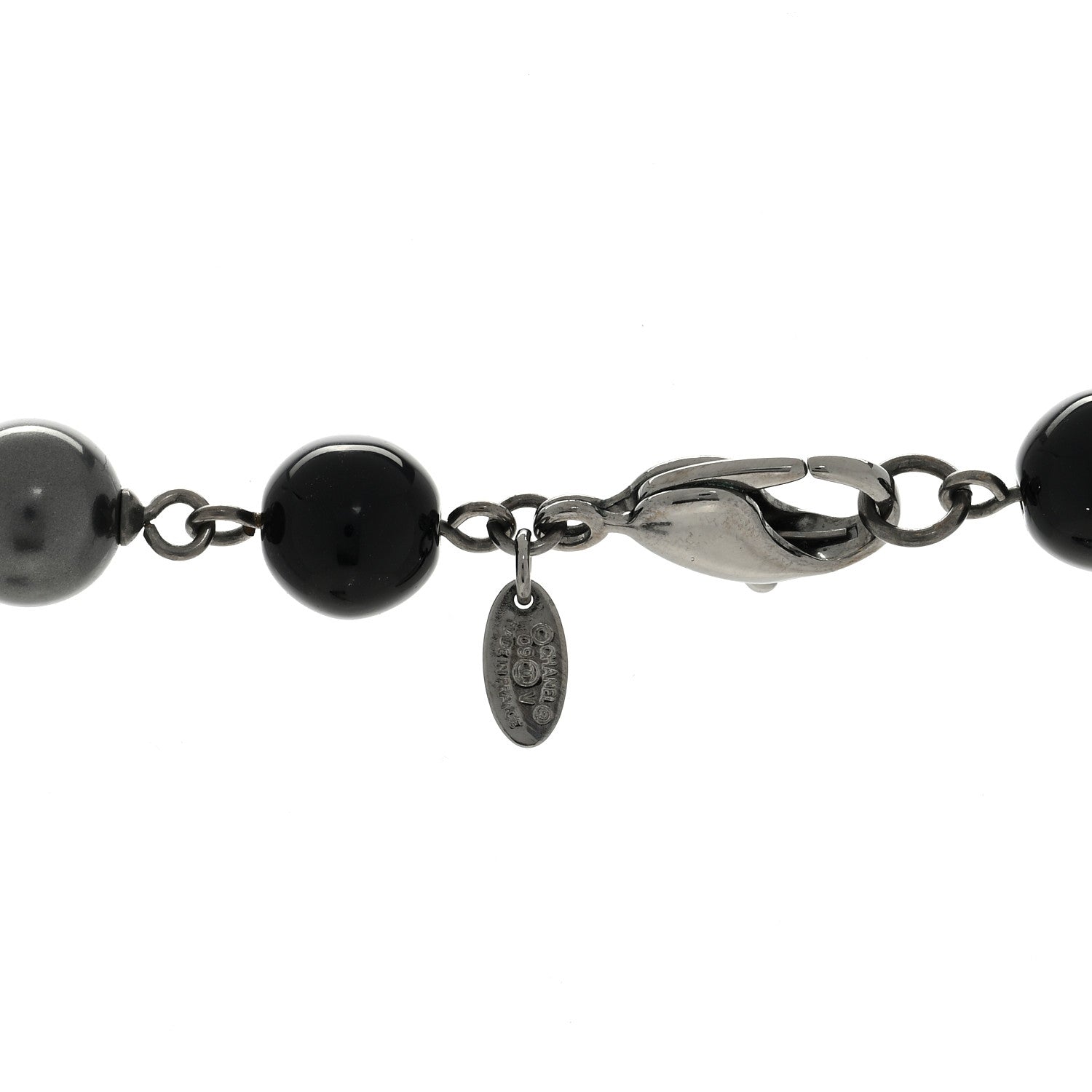 Chanel Ruthenium Beaded CC Long Necklace Black 4 of 4