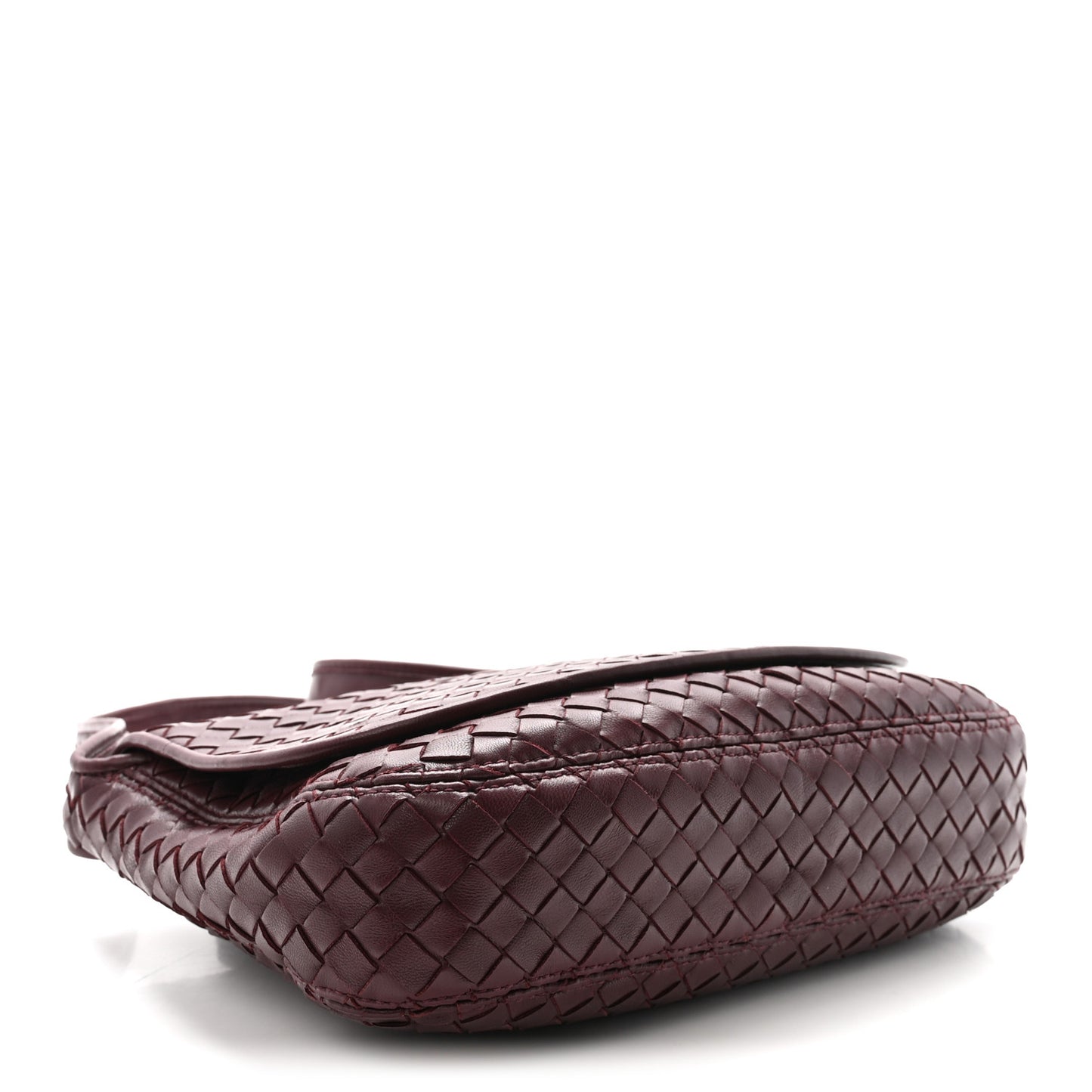 Nappa Intrecciato Medium Veneto Messenger Bag Deep Mahogany