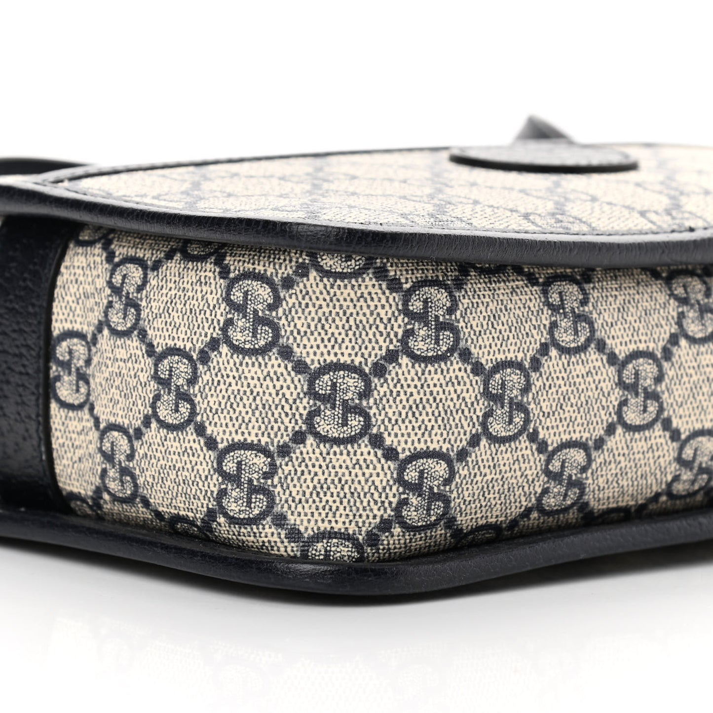 GG Supreme Monogram Textured Dollar Calfskin Mini Retro Interlocking G Shoulder Bag Beige Blue